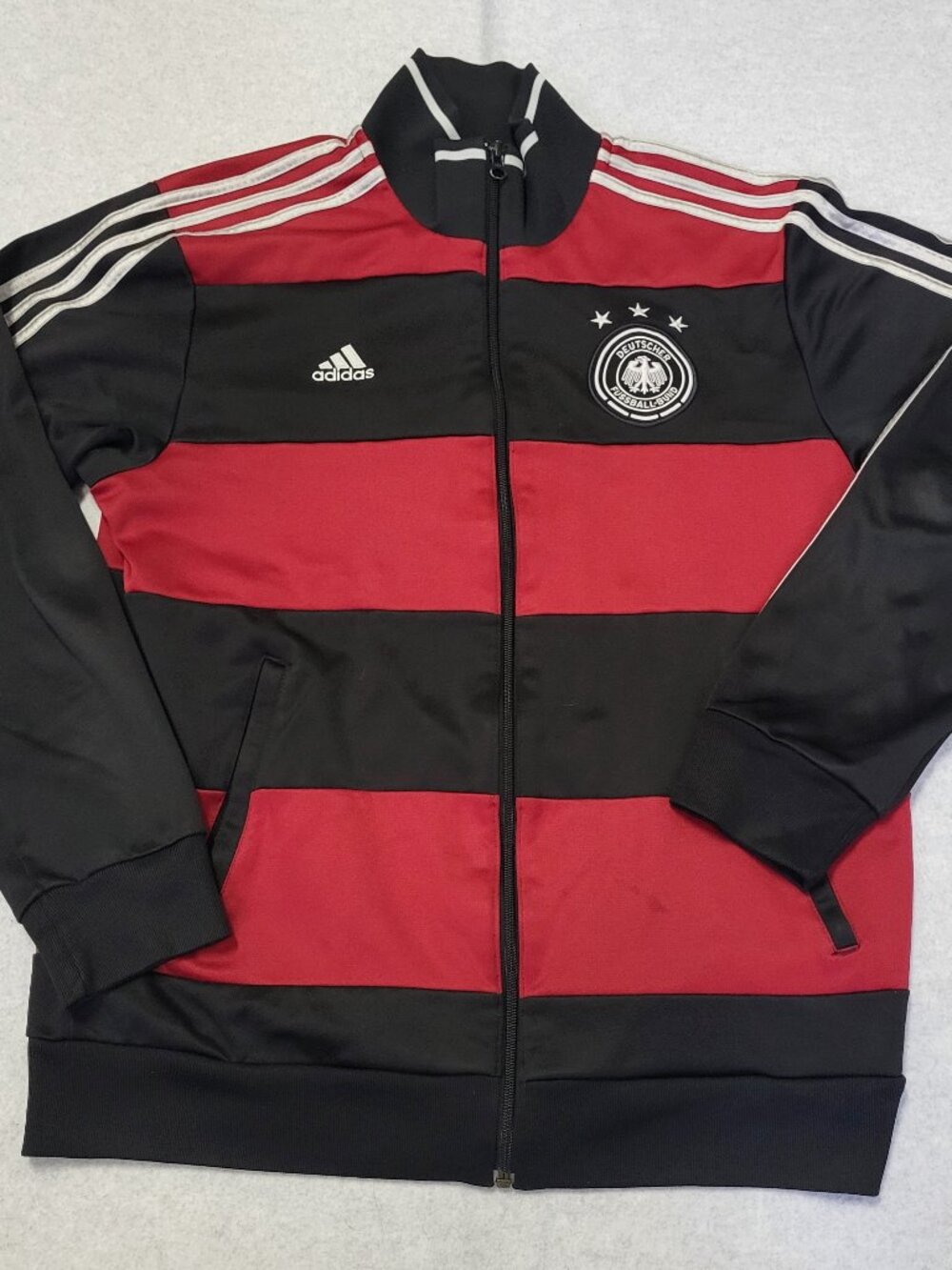 Adidas Germany Deutschland Jacket Men's Large Full Zip Three Stripe Soccer